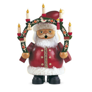 Räuchermännchen Weihnachtsmann mit Kerzenbogen