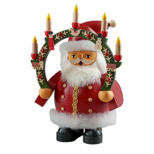 Räuchermännchen Weihnachtsmann mit Kerzenbogen