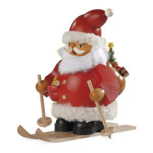 Räuchermännchen Weihnachtsmann auf Skier