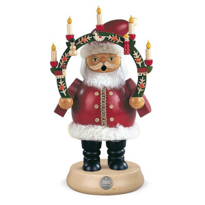 Räuchermann Weihnachtsmann mit Kerzenbogen