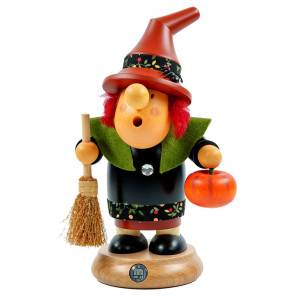 Müller Räuchermännchen Müllerchen Halloween Hexe mit Kürbis