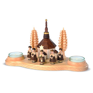 Teelicht Kerzenhalter Seiffener Kirche und Kurrende
