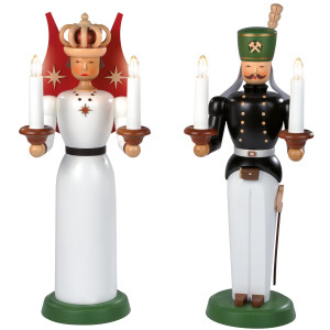 Engel und Bergmann Figuren, groß, farbig