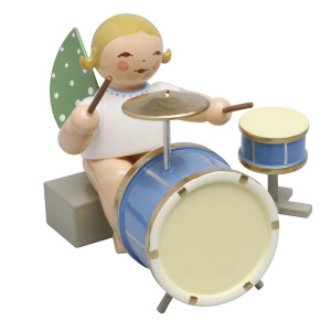 Engel mit zweiteiligem Schlagzeug, blondes Haar