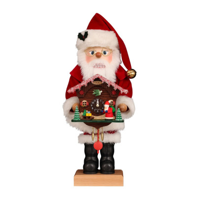 Nussknacker Weihnachtsmann mit Kuckucksuhr