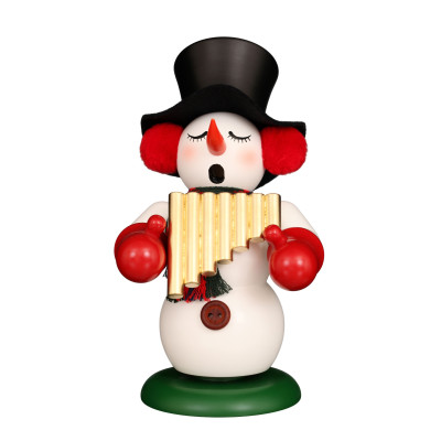 Räuchermännchen Schneemann mit Panflöte