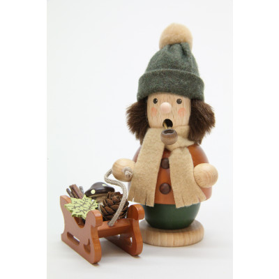 Räuchermännchen Bub mit Schlitten