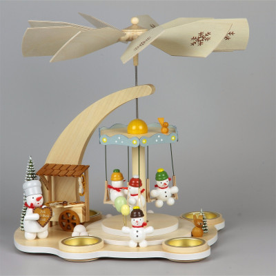 Schneemann-Teelichtpyramide Karussell