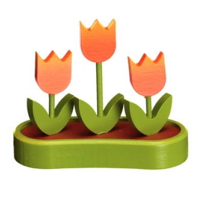 Tulpenkasten orange, Sockel farbig