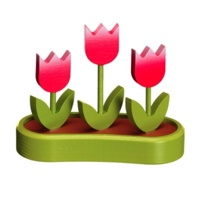 Tulpenkasten rot, Sockel farbig