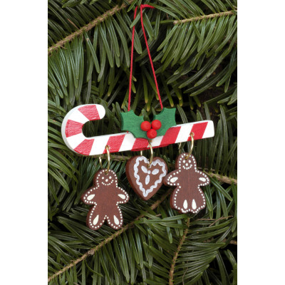 Baumbehang Zuckerstange mit Lebkuchen