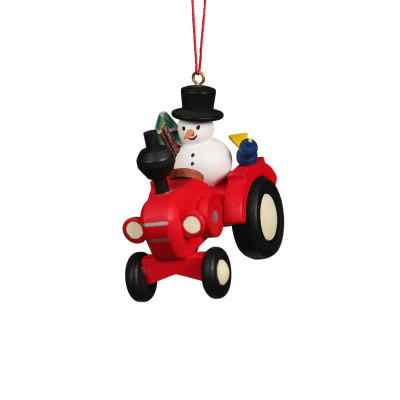Baumbehang Traktor mit Schneemann