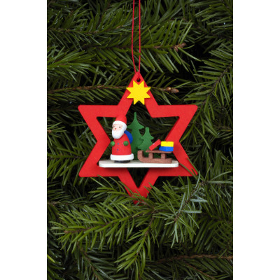 Baumbehang Weihnachtsmann im roten Stern