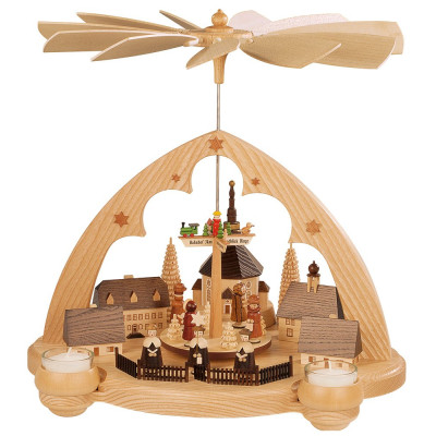 Teelicht-Pyramide Seiffener Dorf Spitzbogen