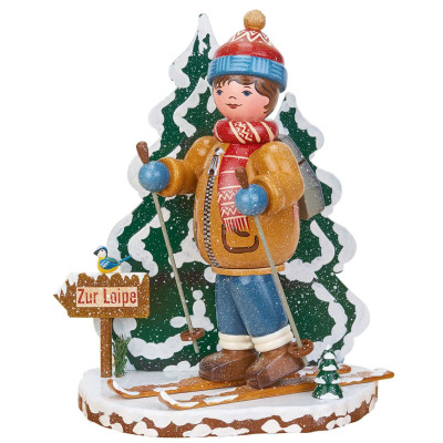 Räuchermann Winterkinder Schneeschuhfahrer Skifahrer