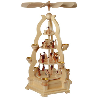 Teelicht-Bogenpyramide Heilige Geschichte, 4-stöckig
