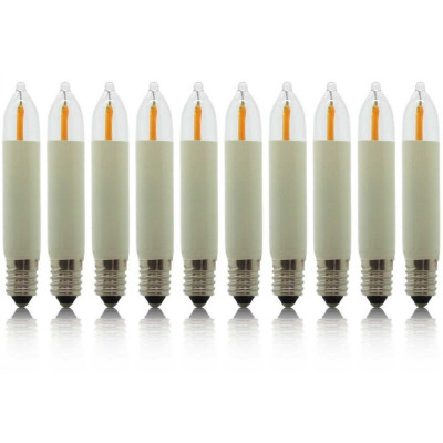 10 Stück Filament LED-Kleinschaftkerze 10-55V 0,1 -0,3 W E10