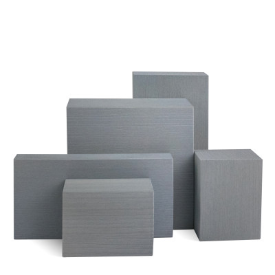 Deko-Set, 5-teilig, Klötze sägerau, grau