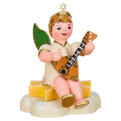 Engelbub mit Balalaika - sitzend