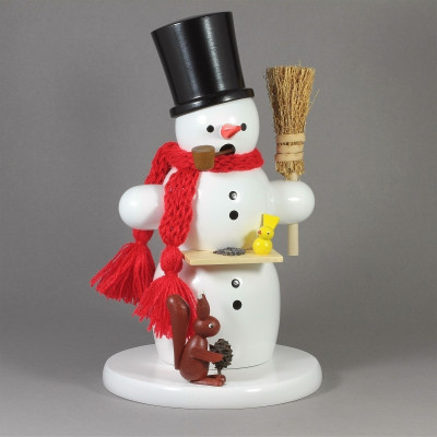 Räuchermann Schneemann mit Eichhörnchen