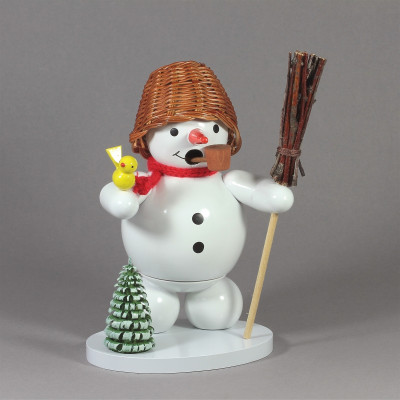 Räuchermann Schneemann mit Korb