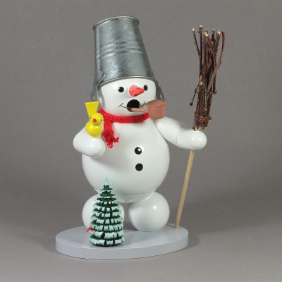 Räuchermann Schneemann mit Eimer