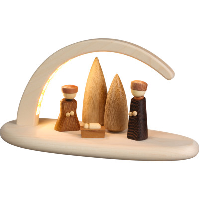 LED-Leuchterbogen mit Christi Geburt, natur - Auslaufartikel