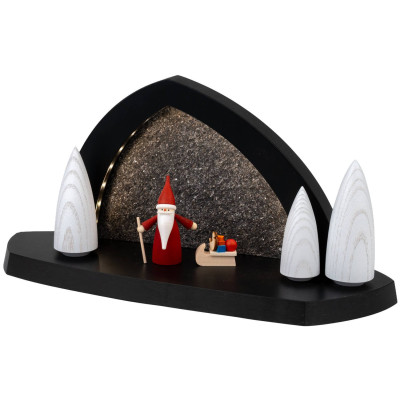 Seiffener Volkskunst LED-Gesteinsbogen anthrazit Weihnachtswichtel inkl. USB-Stecker