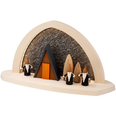 LED-Gesteinsbogen Breite 40 cm, natur, Bergwichtel USB-C