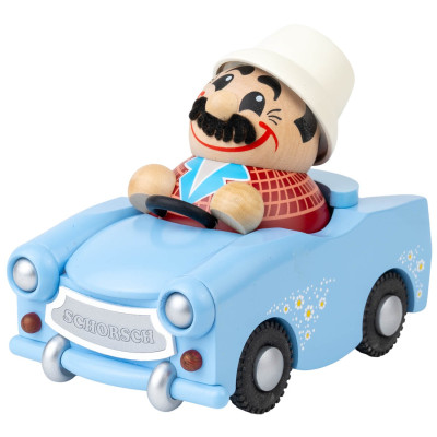 Kugelräuchermännchen mit Trabant "Udo im Trabi" Jahresfigur 2026