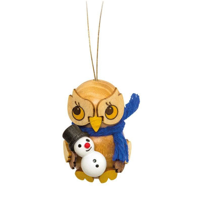 Baumbehang Eulenkind mit Schneemann