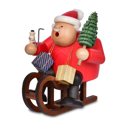 KWO Räuchermännchen Weihnachtsmann mit Schlitten 