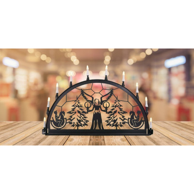 LED Metall Außenschwibbogen Lichterengel 1,00 x 0,50 Meter