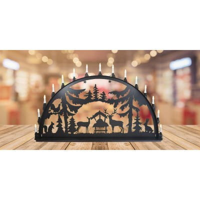 LED Metall Außenschwibbogen Futterkrippe 1,50 x 0,75 Meter