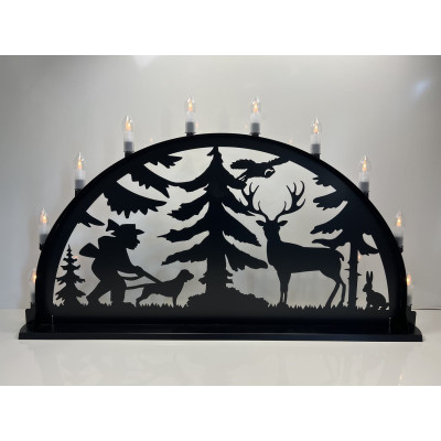 LED Metall Außenschwibbogen Jäger 2,00 x 1,00 Meter