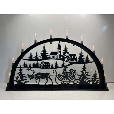 LED Metall Außenschwibbogen Kutsche 2,00 x 1,00 Meter