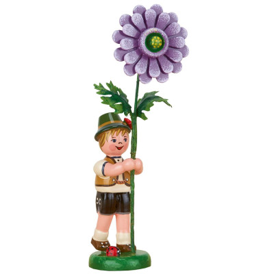 Blumenkind Junge mit Dahlie