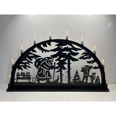 LED Metall Außenschwibbogen Weihnachtsmann 2,00 x 1,00 Meter