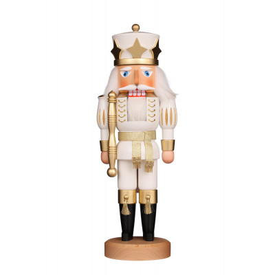 Nussknacker Prinz weiß/gold lasiert