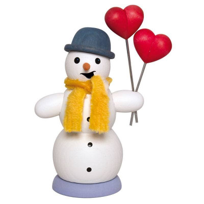 Räuchermann Schneemann mit Herzen