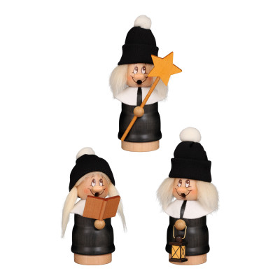 Räuchermännchen Miniwichtel Seiffener Kurrende - 3-teilig - Auslaufartikel
