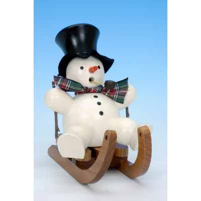 Ulbricht Räuchermann Schneemann auf Schlitten