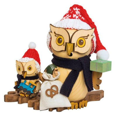 Räuchereule Weihnachtsmann mit Kind