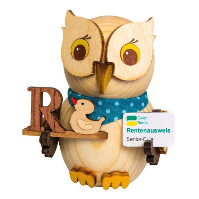 Mini Eule mit Rentenbescheid