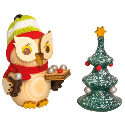 Mini Eule mit Weihnachtsbaum