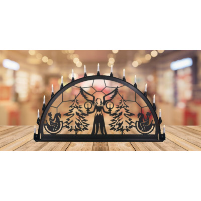 LED Metall Außenschwibbogen Lichterengel 1,50 x 0,75 Meter