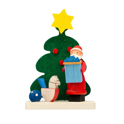 Baumbehang Baum Weihnachtsmann mit Schaukelpferd
