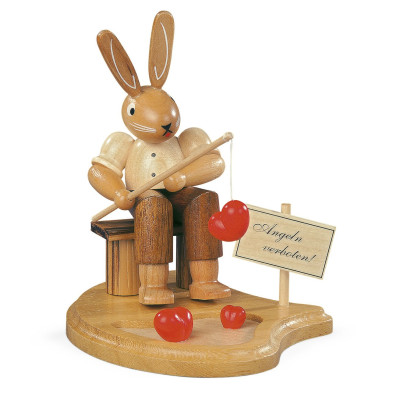 Hase Angler am Teich