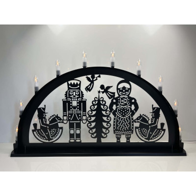 LED Metall Außenschwibbogen Olbernhau 2,00 x 1,00 Meter