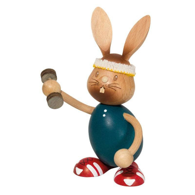 Hase Stupsi beim Sport